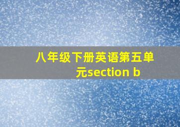 八年级下册英语第五单元section b